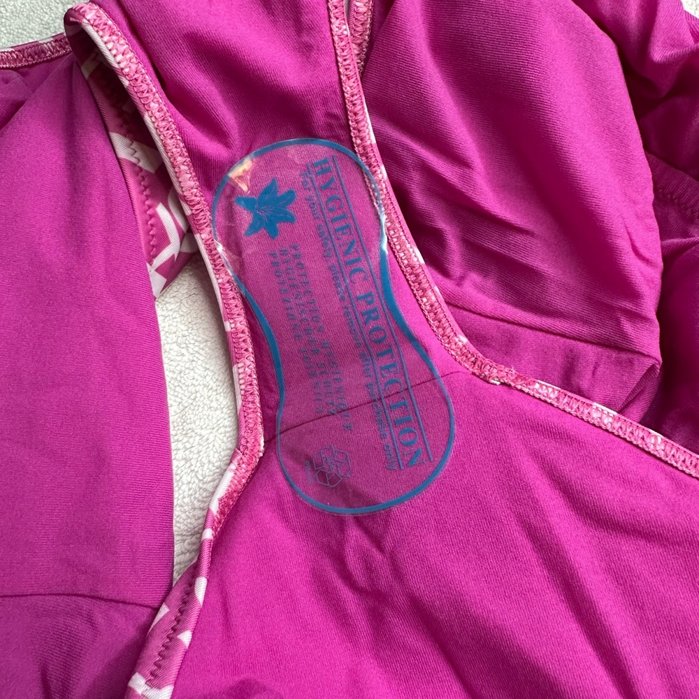 Versace Lycra Vita Pink & White One Piece Swimsuit Size 5/X Large - Picture 11 of 12